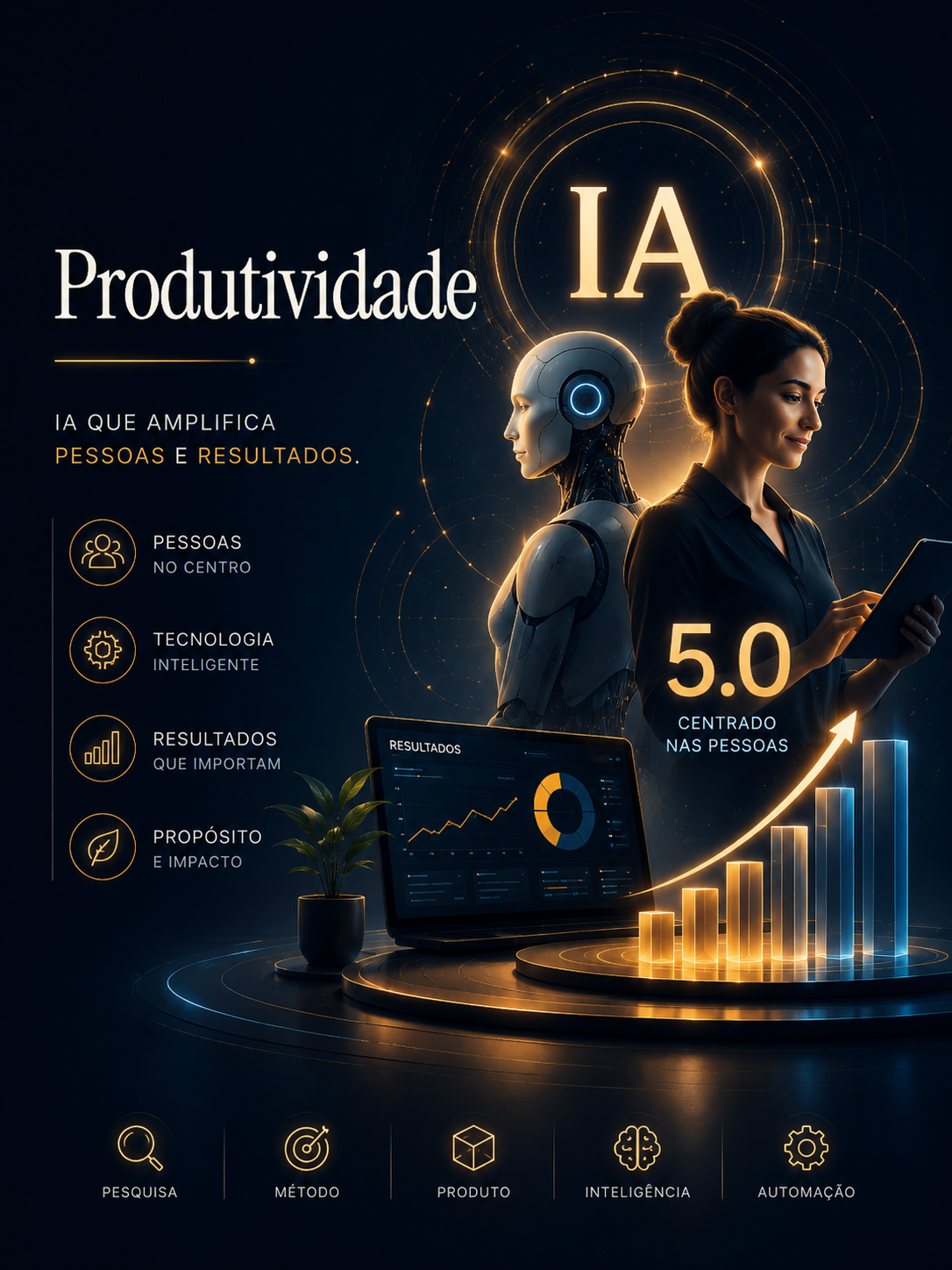 Produtividade 5.0 — centrado nas pessoas, com IA e tecnologia